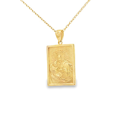 PENDANT 14K 3.4G JESUS FACE JESUS FACE SQ PLAQUE