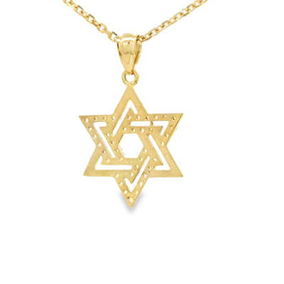 PENDANT 14K STAR CZ STAR OF DAVID