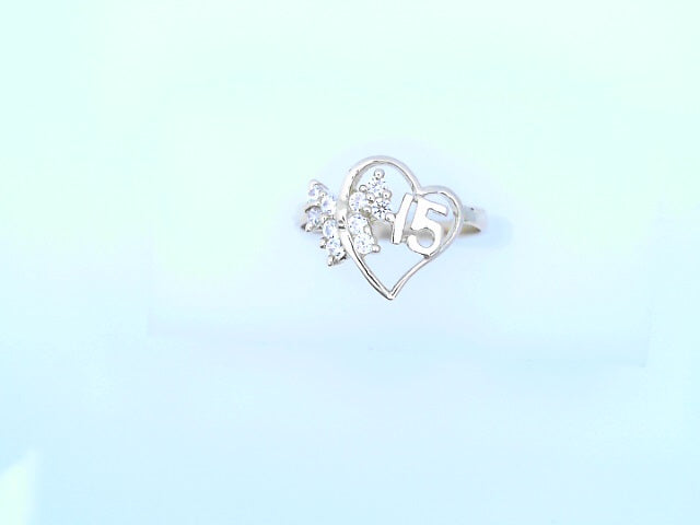 14KR 2.0G QUINCE FIFTEEN #71/4 CZ BOW HEART