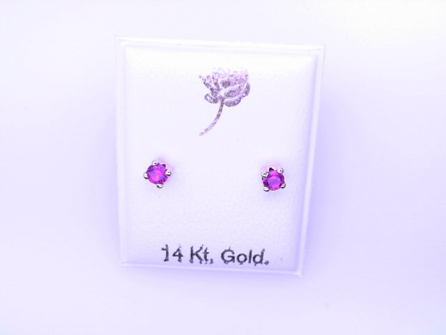 14 KARAT STUD EARRINGS WEIGHT: 0.8G : 5MM CZ CLEAR