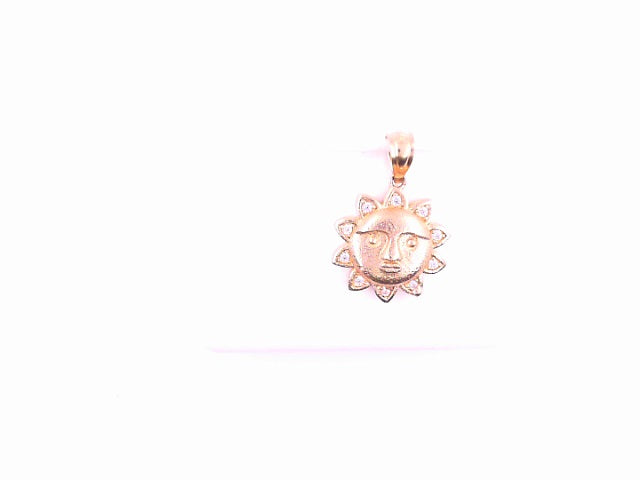 PENDANT 14K 1.8G PENDANT CZ SUN WITH FACE