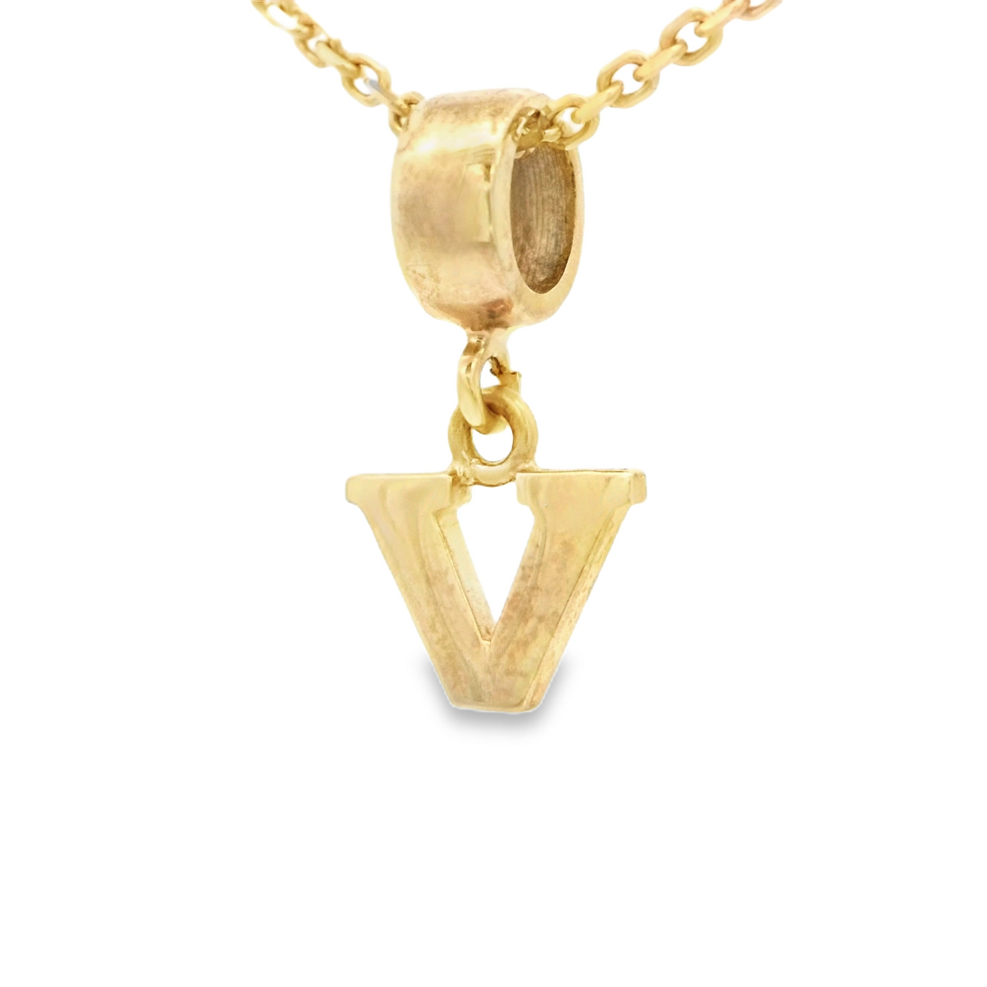PENDANT 14K V Letter Bail Ring