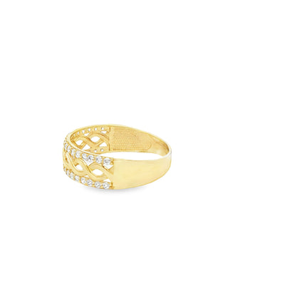 14 KARAT RING SIZE 7.75 WEIGHT: 1.9G : 5.8MM CZ MO
