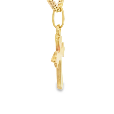 18 KARAT CHARM CROSS VICTORIAN FLARED