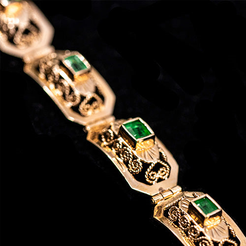 18KB 18.7G EMERALD GENUINE FILIGREE 9CTW