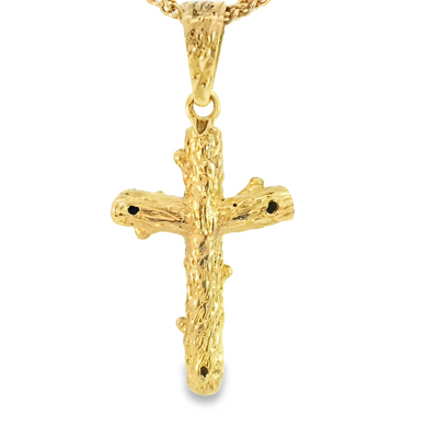 18K NATURAL EMERALD CROSS