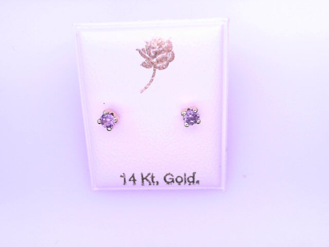 14 KARAT STUD EARRINGS WEIGHT: 0.7G : 5MM CZ CLEAR