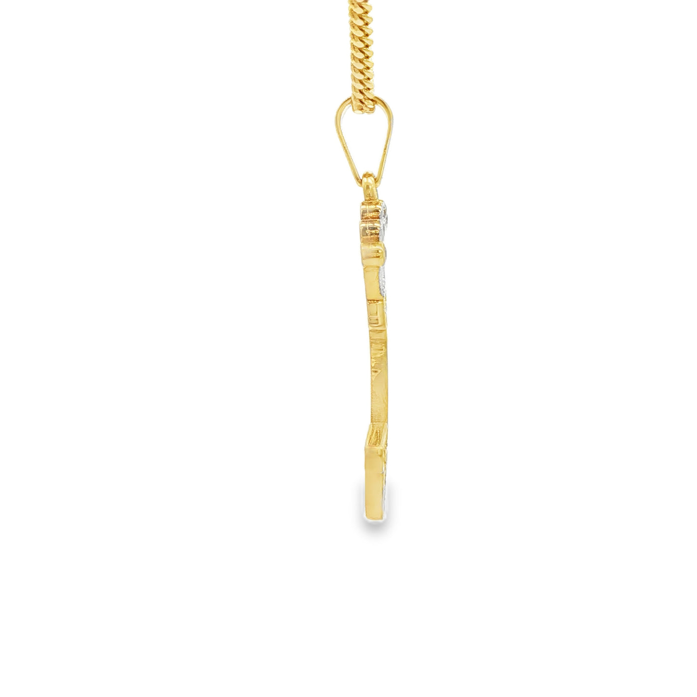 14K LETTER J CZ CROWN INITIAL J