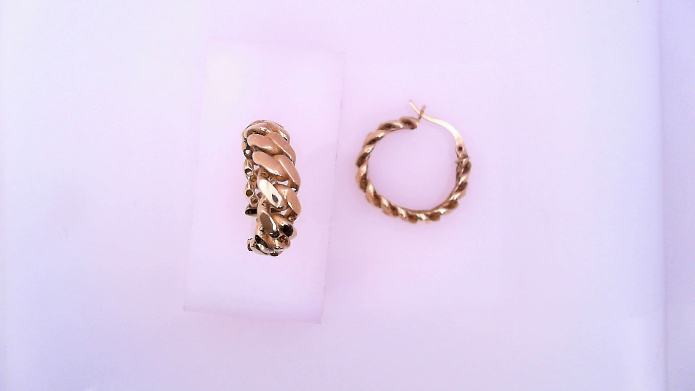 EARRINGS 14 KARAT SMALL HOOP EARRINGS WEIGHT: 6.2G