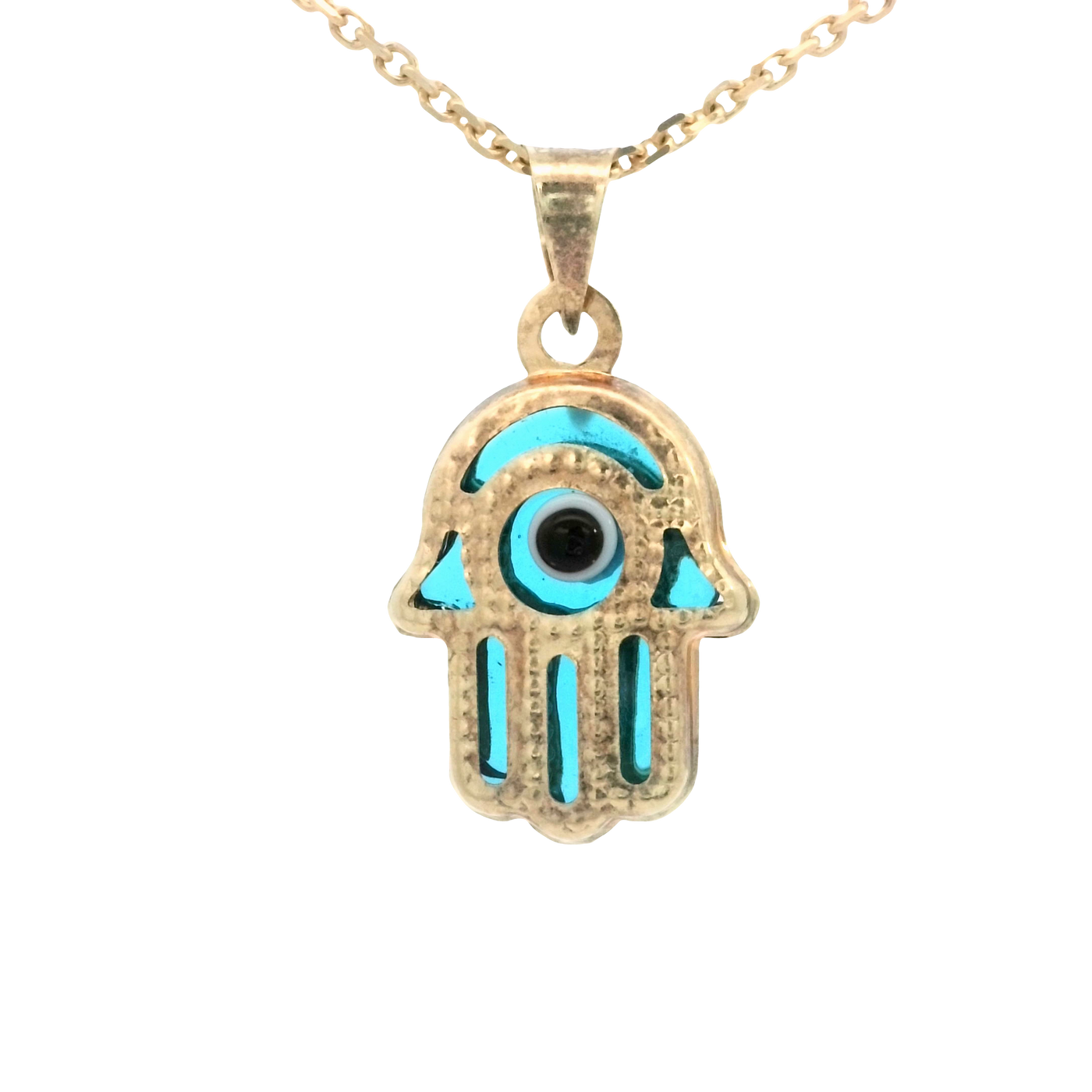 PENDANT 14K HANSMA EVIL BLUE MILIGRAIN
