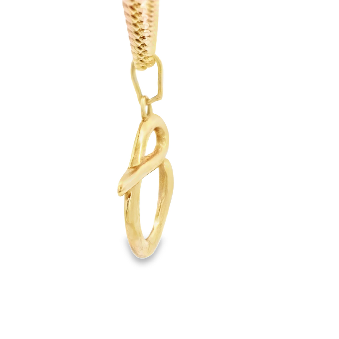 PENDANT 14K LETTER O SCRIPT POLISHED