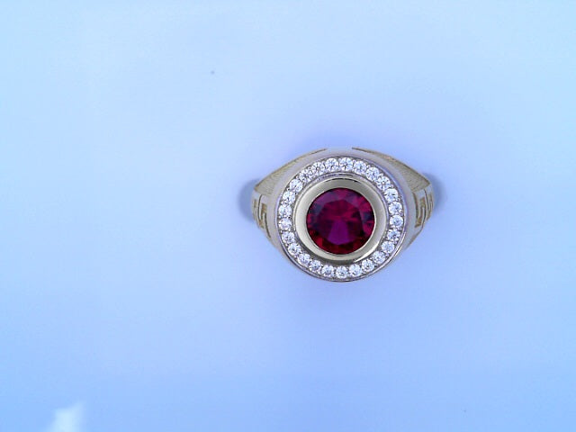 RING14KR 6.4G RED #111/4 CZ GREEK SHANK