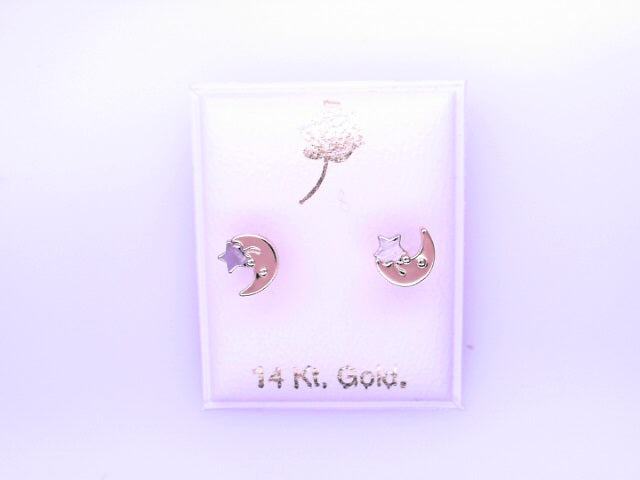 14 KARAT STUD EARRINGS WEIGHT: 0.8G : 5MM CZ CLEAR