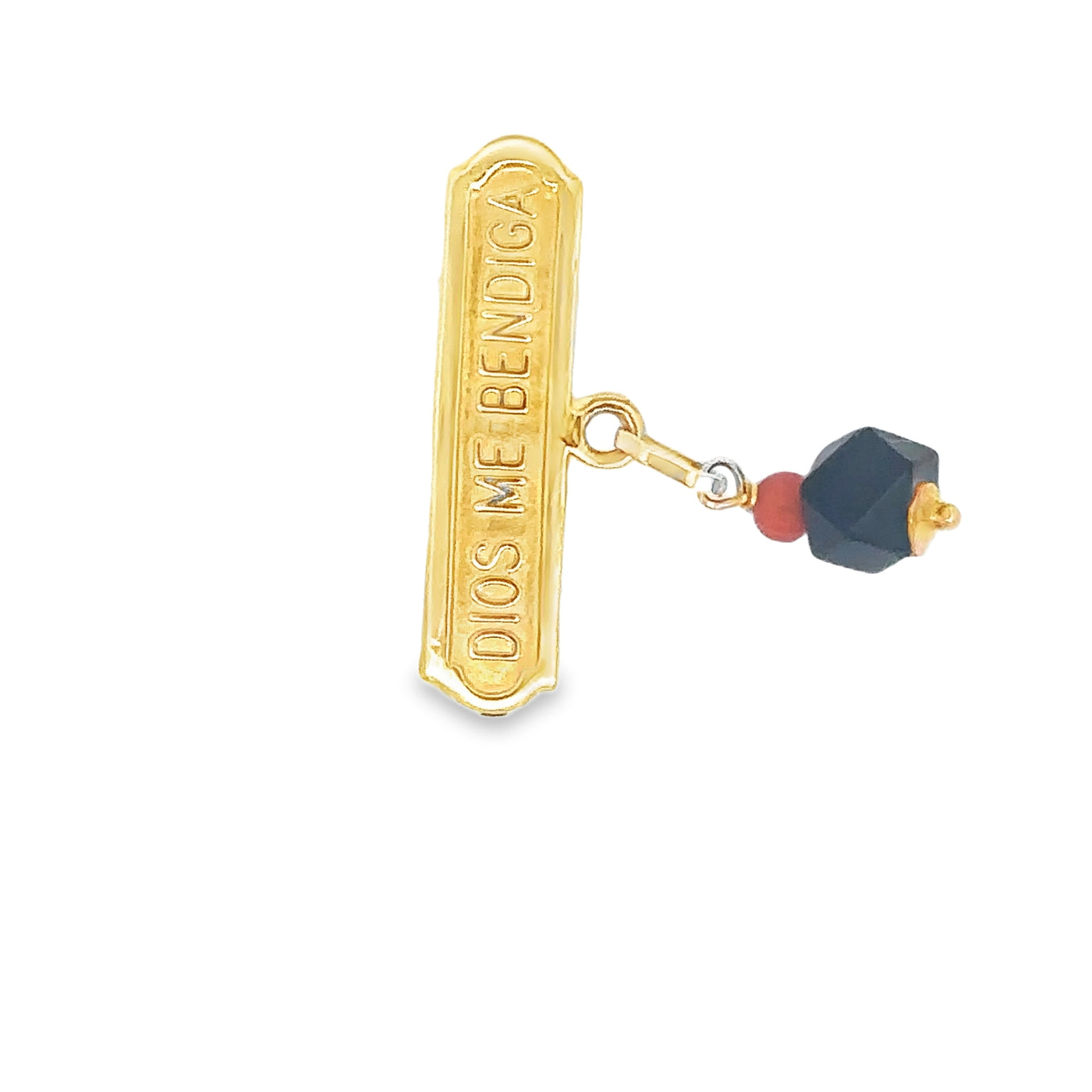 18 KARAT CHARM  AZABACHE PIN BROCHE DIOS ME BENDIGA