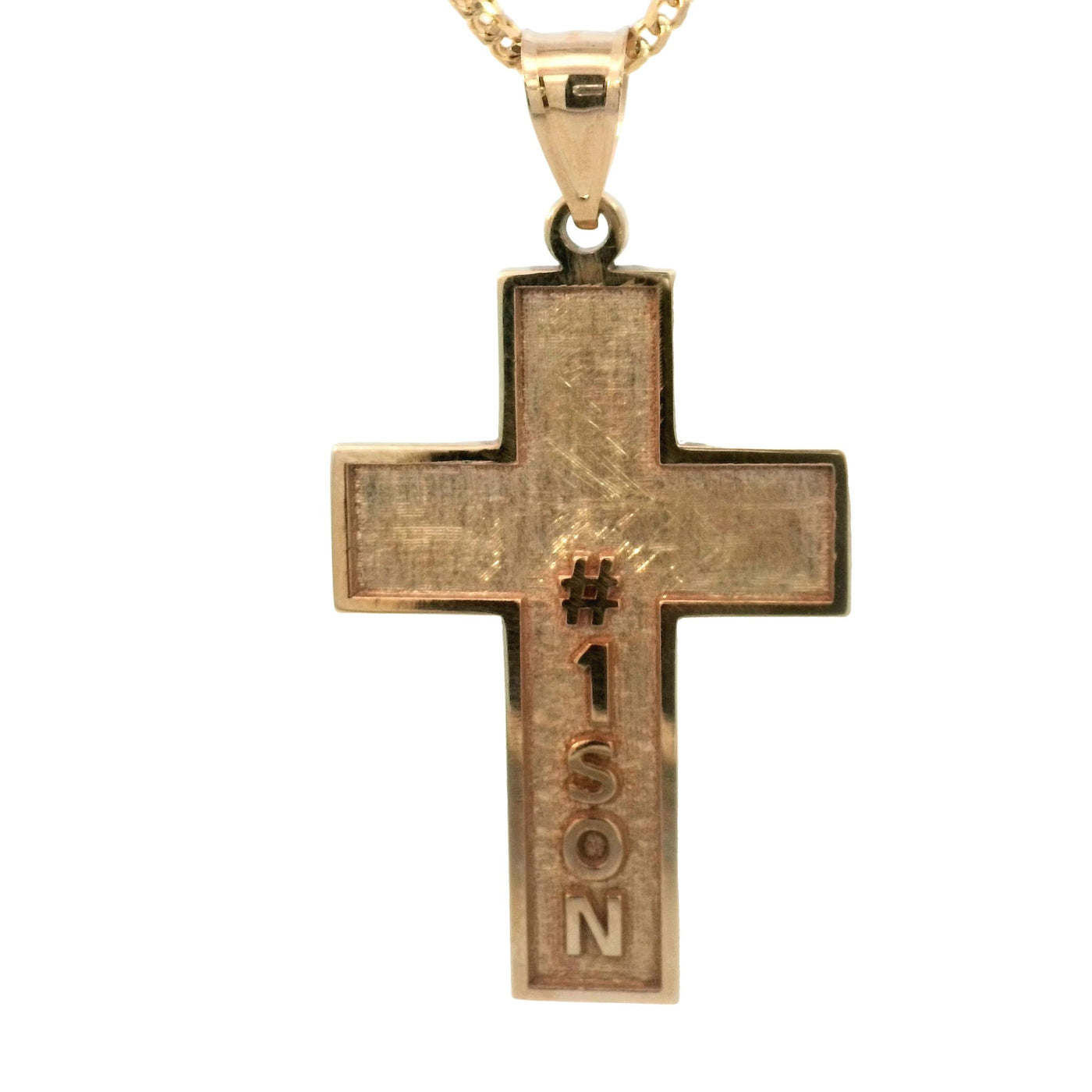 PENDANT 14 KARAT WEIGHT: 5.2 CROSS #1 SON SATIN FINISH