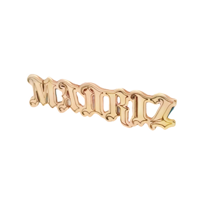 14K Gothic Style Nameplate Pendant "Madriz" – Customizable Nameplate