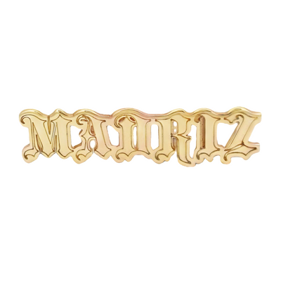 14K Gothic Style Nameplate Pendant "Madriz" – Customizable Nameplate