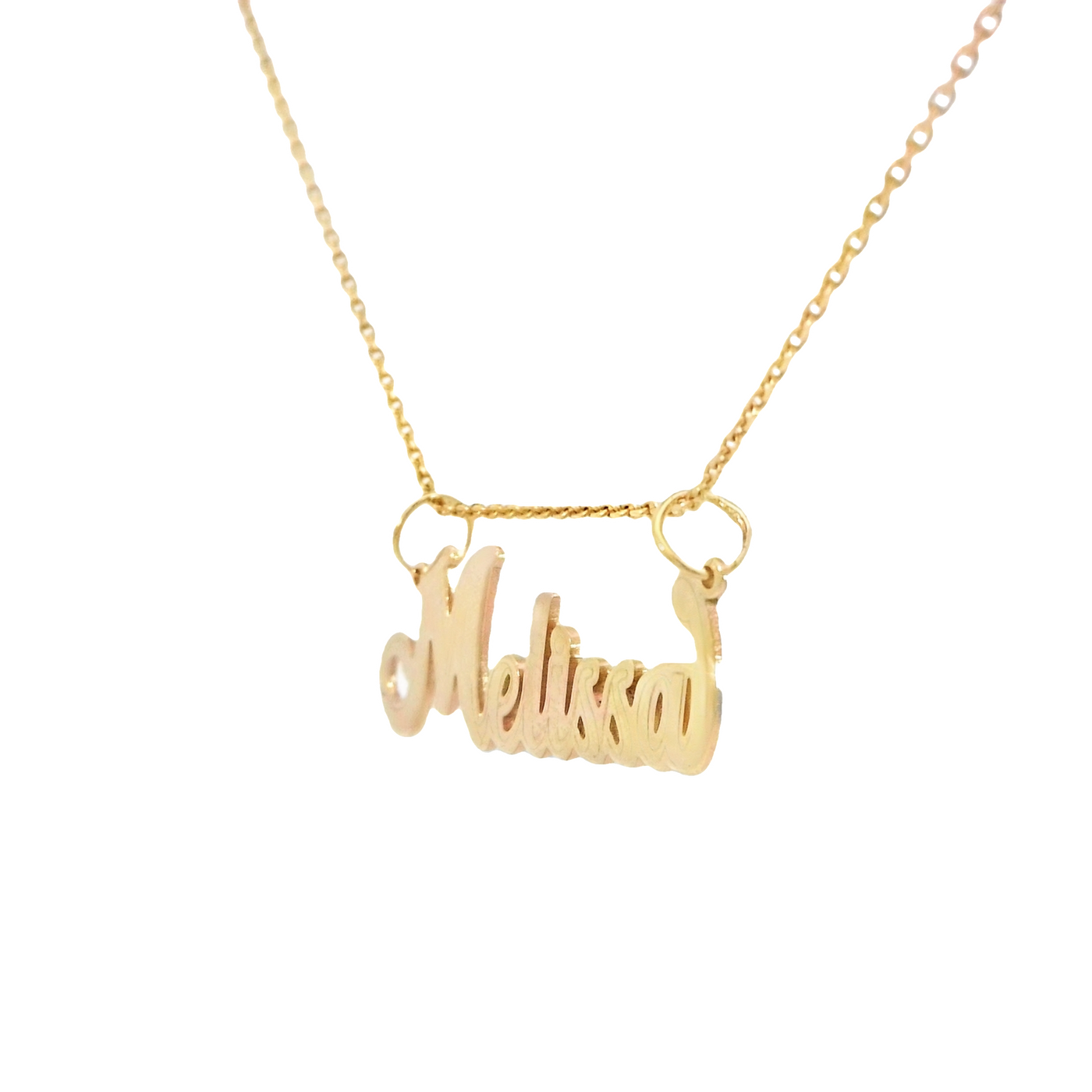 14k Gold Nameplate Pendant "Melissa" – Customizable Nameplate