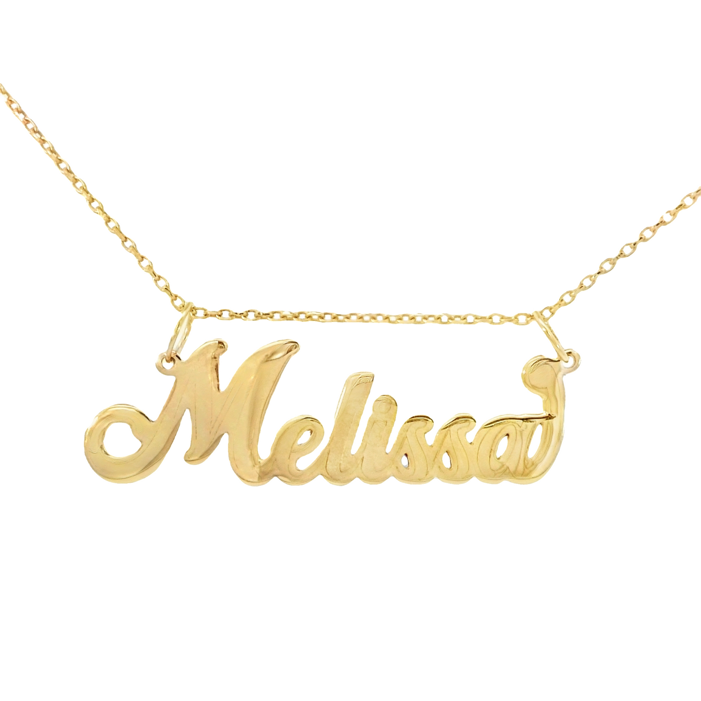 14k Gold Nameplate Pendant "Melissa" – Customizable Nameplate