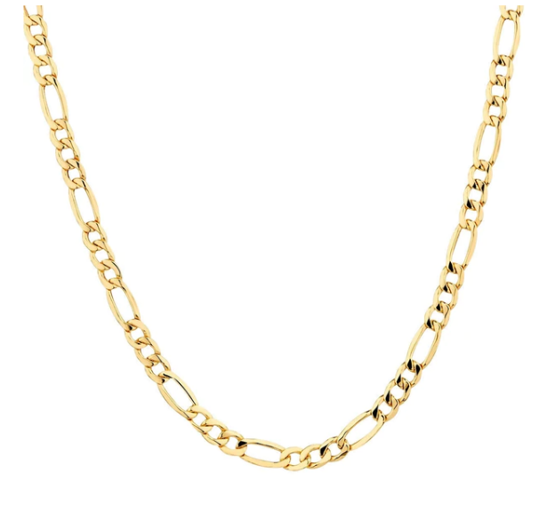 Gold Chain 14K Yellow Solid Gold Italian Figaro Chain 6mm 20"