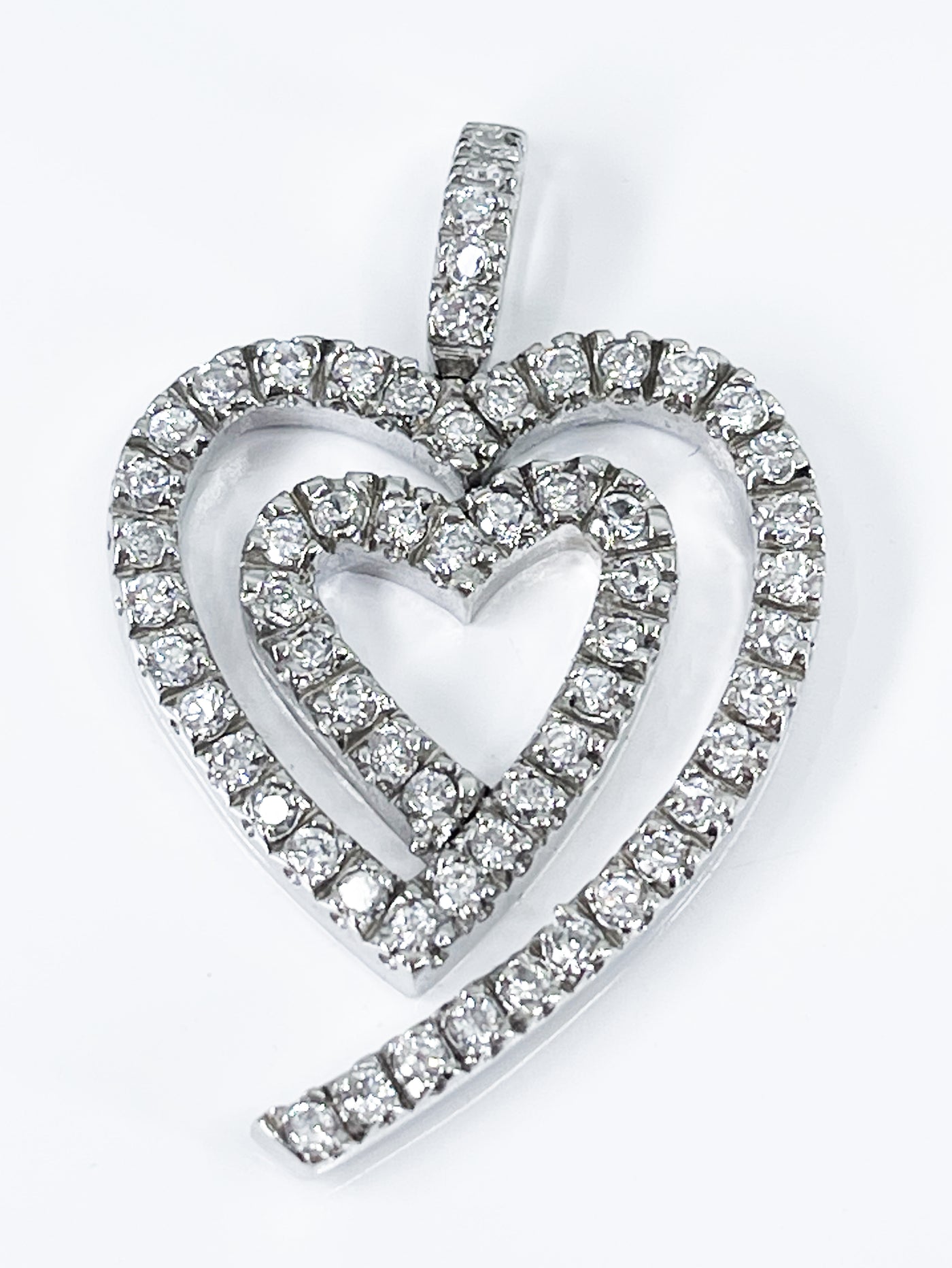 14K Heart Pendant CZ