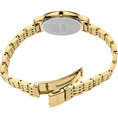 Seiko SFQ802 Seiko Women's Stainless Steel Japanese-Quartz Dress Watch with Stainless-Steel Strap, Gold